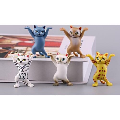 Free Standing Dancing Cat Dolls Eyeglass Pen Holder Bracket DIY Desktop