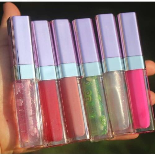 All Kinds of Lip Gloss & Lipgloss Moisturize Customized Transparent Flower Crystal 3D Matte And Shinny Plumping Lip Makeup Set