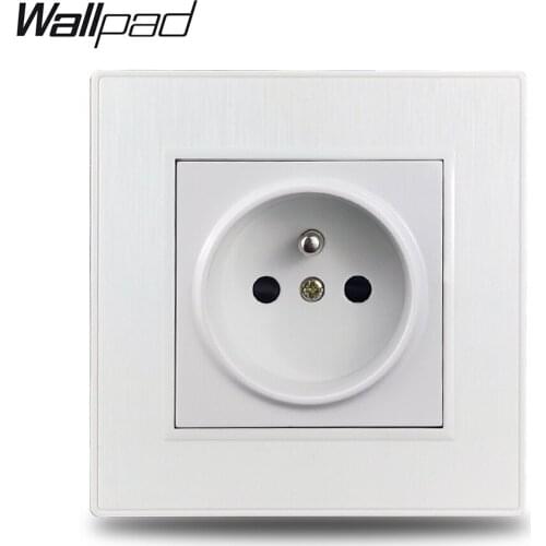 Wallpad S6 White EU French Electric Outlet Power Wall Socket German Plug Brushed PC Plastic