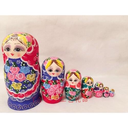 1 Set Nesting Dolls Color Painted Russian Matryoshka Doll Handmade Crafts Russian Nesting Dolls Baby Toy Girl Doll Wholesale