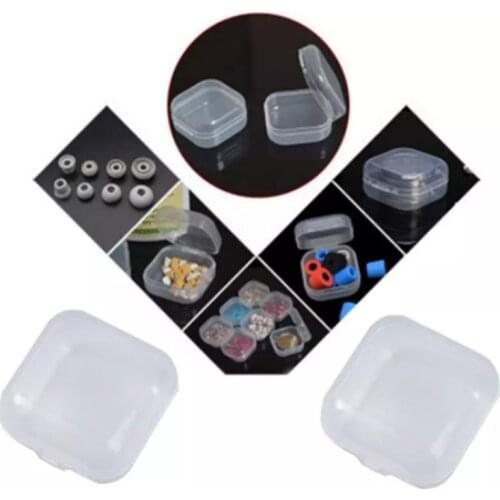 10Pcs/Lot Multifunction Mini Transparent Square Plastic Small Storage Boxes Jewerly Nail Art Tips Small Beads Case Organizer