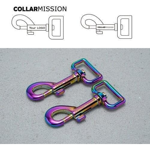 50psc/lot 25mm engraving rainbow metal rotatable hook buckle for outdoor luggage bag dog leash connection accessories PK25CH