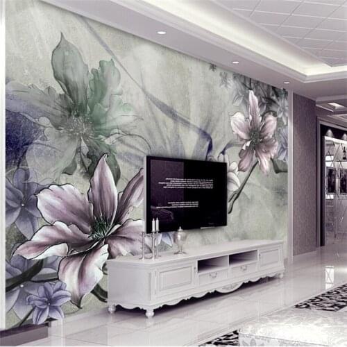 Beibehang Custom Wallpaper Oil Painting Vintage European Style Retro TV Background Wall Living Room Bedroom Mural 3d wallpaper