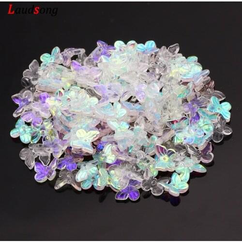 Mixed AB Gradient Small Butterfly Czech Glass Beads For Jewelry Making Handmade Necklace Bracelet Diy Accessories