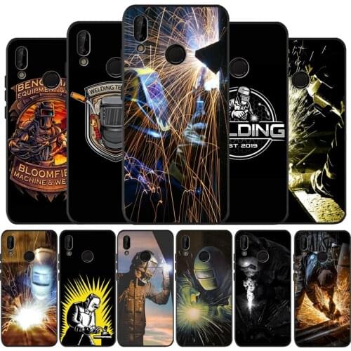 Welder Welding Hot Metal Worker Solderin Black Soft Phone Case For Huawei 40 30 20 10 9 Lite Pro P smart 2019 Y6 Y6 Prime2019