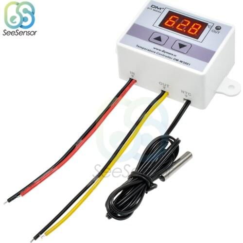12V 24V 110V 220V XH-W3001 W3001 Digital LED Temperature Controller 10A Thermostat Control Switch Probe