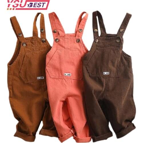 Toddler Boys Kids Pants Spring Korean Style Baby Girls Loose Overalls Cute Kids Casual All-match Suspender Trousers Bib Pants