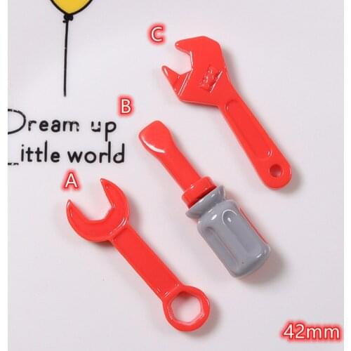 Cabochon Wrench Screwdriver Tool Big 10pcs Kawaii Flat Back Resin Cabochons Scrapbooking DIY Jewelry Craft Decoration Accessorie