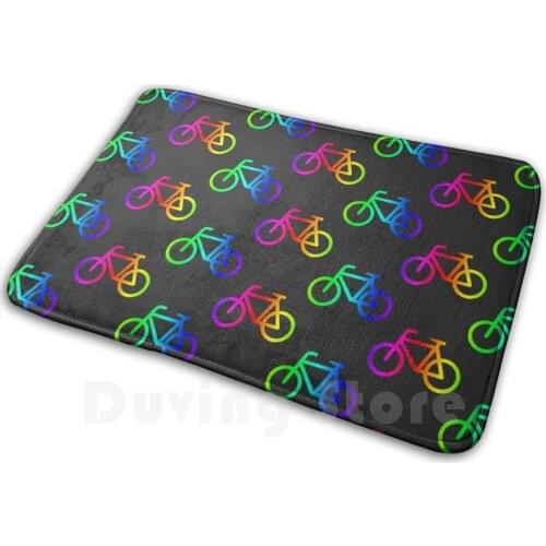 Bike Pattern ( Rainbow ) Carpet Mat Rug Cushion Soft Non - Slip Danibeez Danibeezdesign Gravel Bike Bikes Cycling Cyclist