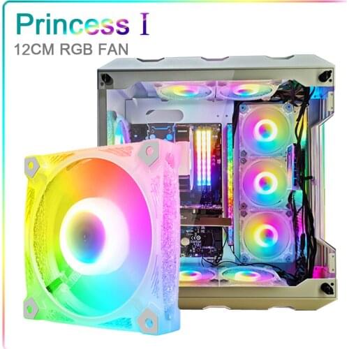 Princess 120mm RGB Fan 5V Music Rhythm A-RGB Chassis Quiet Fan Control Water Cooler Custom for Mod COOLMOON 12CM Fan CM-D1