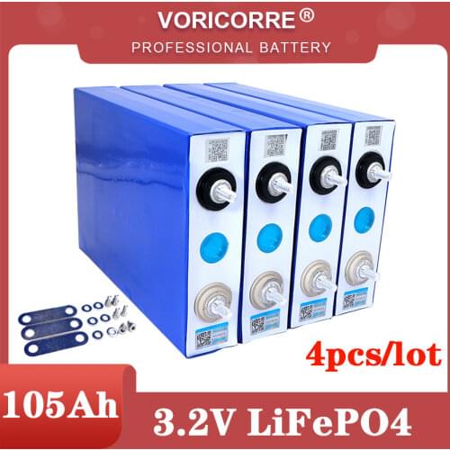 4pcs 3.2v 100Ah 105Ah Lifepo4 Rechargeable Battery Lithium Iron Phosphate for 12v Campers Golf Cart Off-Road Off-grid Solar Wind