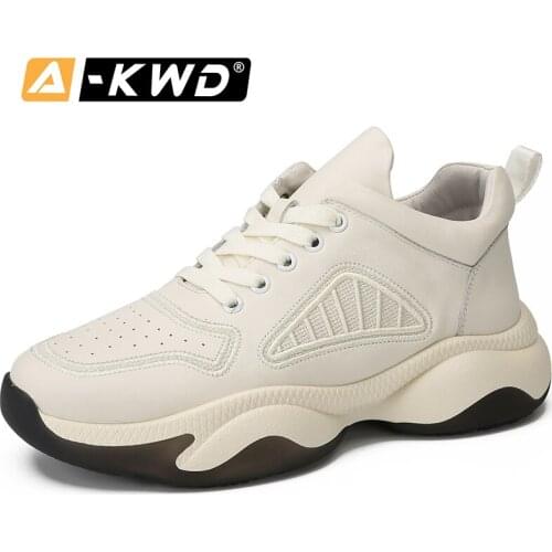 Fashion Black White Sneakers Mens Casual Elevator Shoes for Men Man Shoes Leather Genuine Invisible Height Increased Deportivas