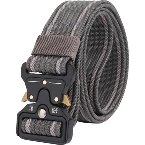 Fashion Mens Belts Nylon Durable Military Tactical Belts For Men Metal Buckle Outdoor Work Comfortable Trousers Belt Adjustable