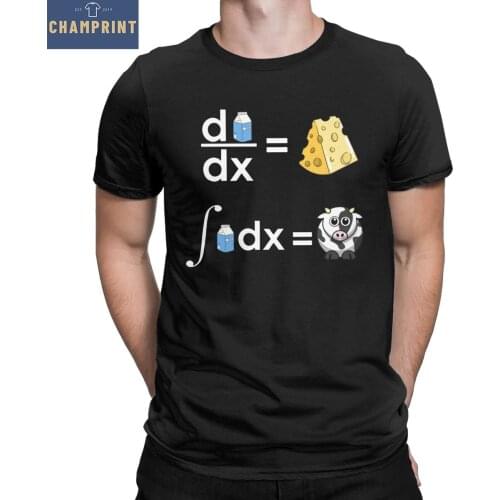 Novelty Milk Calculus Milk Differential Is Cheese T-Shirts Men 100% Cotton T Shirt Cow Funny Science Math Tees Gift Clothes