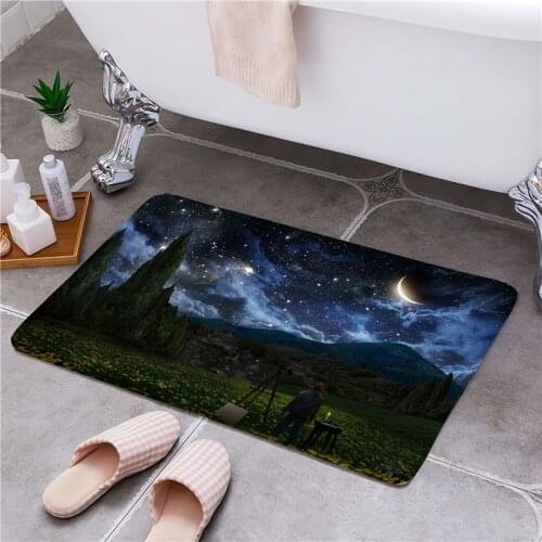 Star Night Entrance Door Floor Mat Door Mat Non-Slip Foot Pad Home Welcome Carpet For Hallway Bath Kitchen Doormat