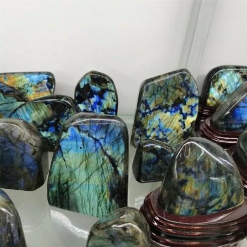 Natural Crystals Moonstone Raw Gemstone Polished Quartz Labradorite Handicraft Decorating Stone Healing200-2600g