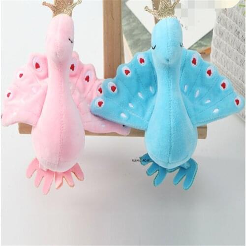 New 13CM Peacock Toy Key Chain Plush Stuffed Animal Plush Kids Doll