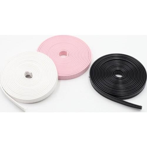New Black Pink 3m DIY Soft Double Fold Line PU Strip Clothing Luggage Accessories Leather Cord Bag Handbag Strap