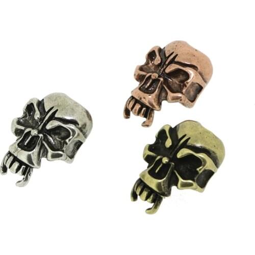 Dankaishi Skull Skeleton Charm Connector Pendant for Jewelry Making Accessories for Bracelet Gold Silver Rose Gold Color Vintage