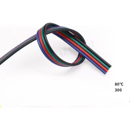 LED Flat Ribbon Cable 3 4 5 Way 0.3 mm Section Flexible Tinned Copper PVC Wire 1Meter