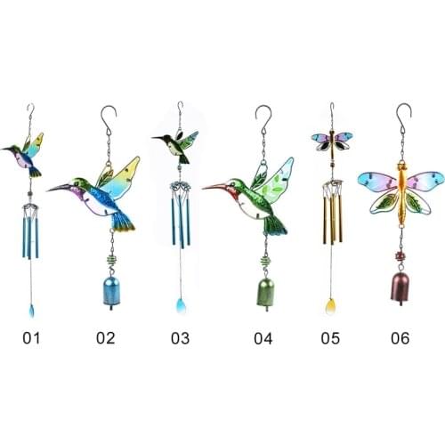 2021 Wind Chimes Aluminum Hanging Ornament Home Outdoor Garden Yard Deco Hummingbird Wind Chime Hangs Pendant For Living Room