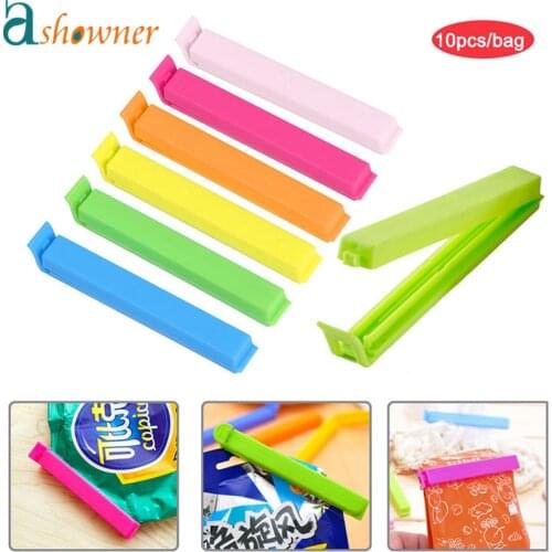 10Pcs/lot Portable Snack Sealer Clamp Newest Storage Food Seal Sealing Bag Clips Keep Food Fresh Kitchen Universal Plastic Tool