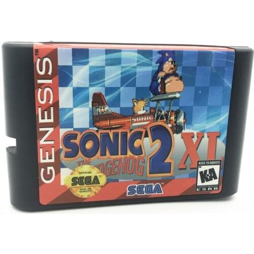 Sonics 2 XL For SEGA GENESIS & Mega Drive 16 Bit Video Games Conosle