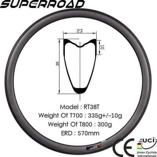 Special Price 23mm Wide 38mm Deep 700C Light Carbon Road Rims