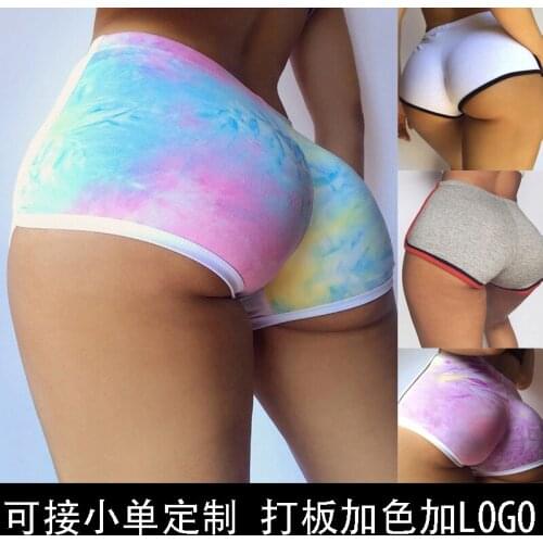Tie-dye sexy perspiration breathable seamless short womens yoga sports casual pants