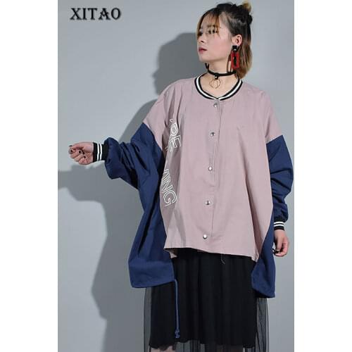 [XITAO] 2021 Korea New Autumn Fashion Women Stand Collar Single Breasted Coats Female Batwing Sleeve Loose Jackets CXB870