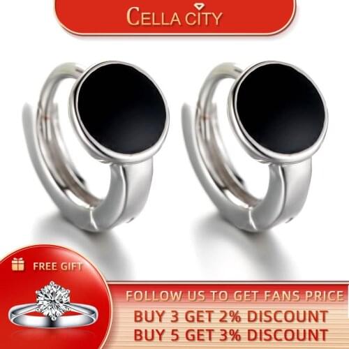 Cellacity Silver 925 Earrings Women Fine Jewelry With Black Gemstones For Charm Lady Female Ear Drops Women Party Gift