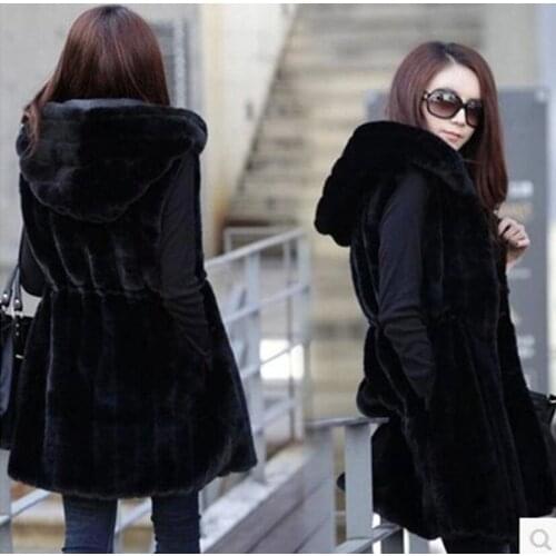Imitation fur women Korean imitation fur waistcoat mid - long autumn and winter new rabbit fur fur coat faux fur coat