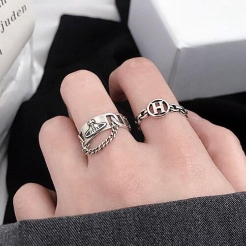 Simple Design Trend Chain Planet Ring For Women Opening Fashion Jewelry Retro Personality Globe Ring Female 2021 New