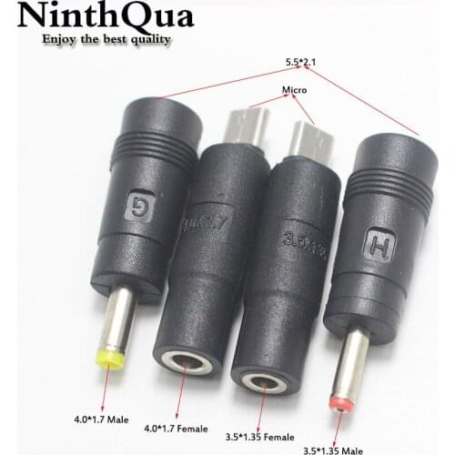 1pcs DC 5.5*2.1 Female socket jack Micro usb male connector to 3.5x1.35mm 4.0x1.7mm DC male Female plug socket jack connector