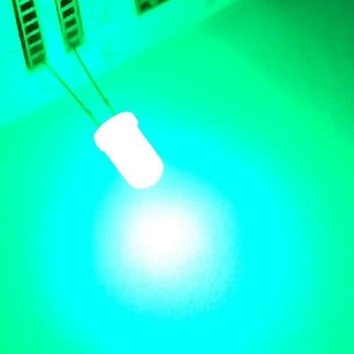 1000PCS/LOT LED light-emitting diode 5MM Round white shell glows emerald green mist