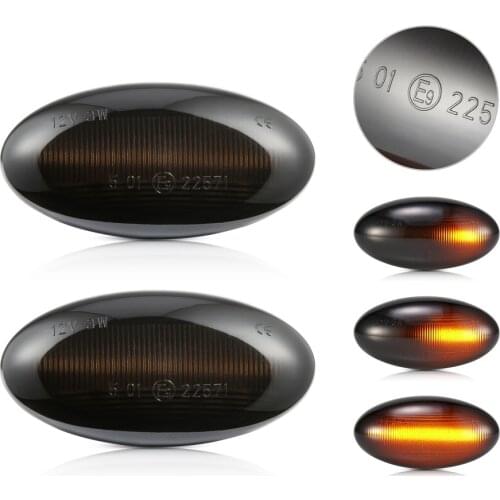 2pcs Led Dynamic Turn Signal Side Marker Light Sequential Blinker Light For Peugeot 307 206 407 107 607 For Citroen C1 C2 C3