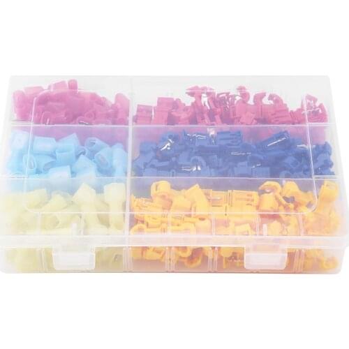 240pcs Quick Splice Solderless Terminals T-Tap Electrical Lock Wire Cable Connectors Kit