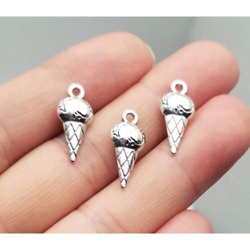 30pcs/lot--19x8x4mm, Antique silver plated Ice Cream charms,DIY supplies, Jewelry accessories