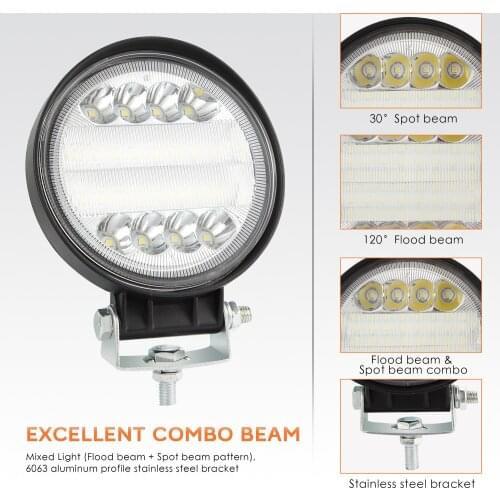 4 Inch Combo Four Rows LED Work Light Bar 72W 6000K For Lada Truck 4x4 SUV ATV Niva 12V 24V Driving Tractor Trailer Fog Lamp