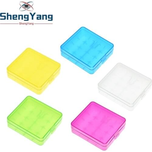 4 x 18650 Battery Case Plastic Transparent Hard White Blue Yellow Green Purple Battery Case Holder Storage 18650 Box