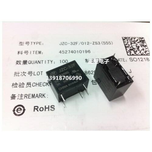 5pcs/lot New and original Relays JZC-32F-005 012 024 ZS3 5PIN 1 ON 1 Closed