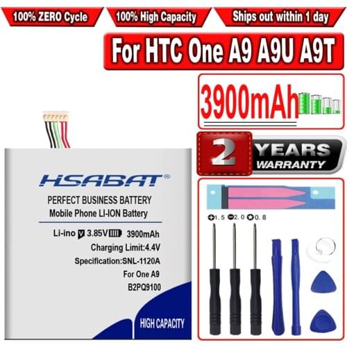 HSABAT B2PQ9100 3800mAh Battery For HTC One A9 A9U A9T A9W A9D Batteries