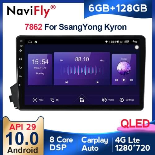 6+128G QLED 2 DIN Android 10 CAR RADIO For Ssang yong Ssangyong Kyron Actyon car audio stereo receiver 2din android navigation