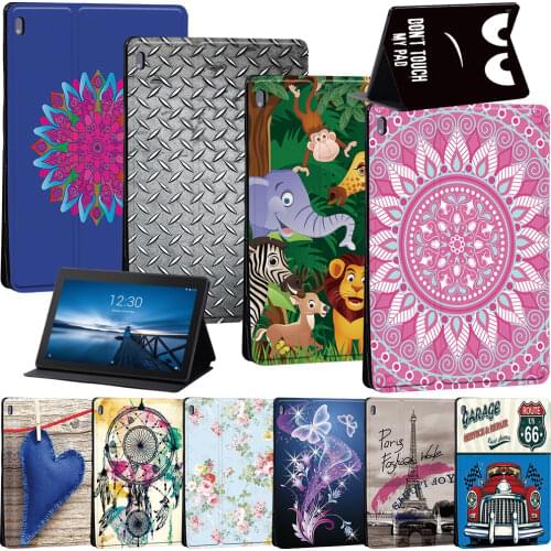 Old Image Series Pattern Case for Lenovo Tab E10 TB-X104F TB-X104L/Tab M10 TB-X605F TB-X505F 10.1 Inch Tablet Stand Cover Case