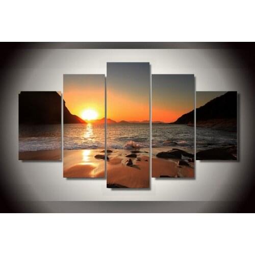 HD Print 5pcs canvas art sea beach seascape painting modern home decor wall art picture for living room decor painting /PT0687