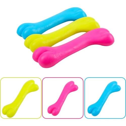 1X 2021New tpr bone toys Pet Toy Rubber Type Toy Bone Dog Bite Bone Molar Resistant Rubber Chew Toys