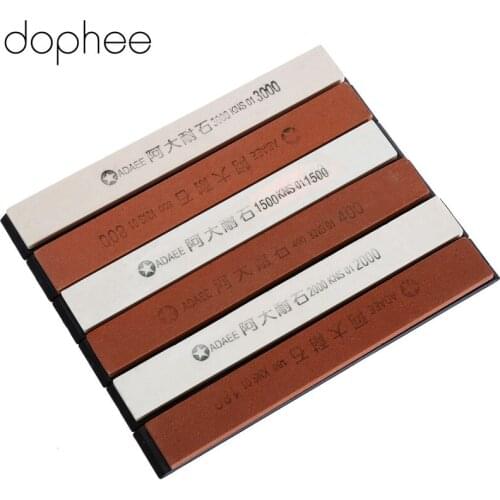 Dophee 6pcs Knife Sharpening Stone Knife Sharpener Drindstones for Knives Stand Sharpening Ceramic 180/400/800/1500/2000/3000