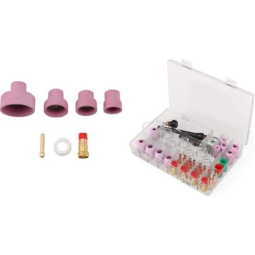 Ceramic Nozzle Cups Strainer Mesh Collet Gas Lens With 71Pcs TIG Torch Stubborn Gas Lens 12 Pyrex Glass Set