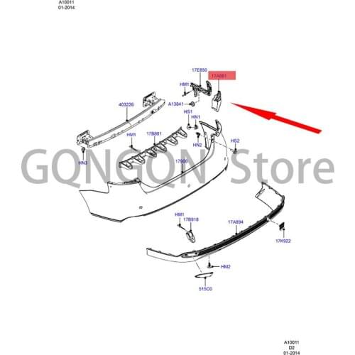 CAR rear bumper bracket 3 compartment bracket left For dMo nd eoF oc us Rear bumper code Rear bumper base Rear bumper clamp