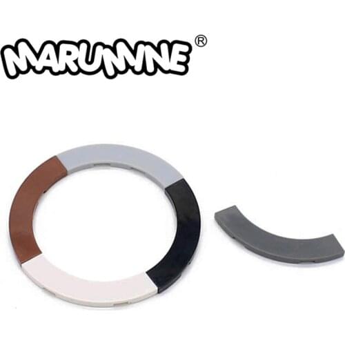 Marumine 30PCS Round Corner Tile 4x4 W. Bow Macaroni Wide 27507 DIY Building Blocks Construction MOC Bricks Accessories Parts